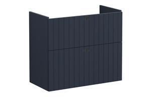 VitrA Root Groove 80cm 2 Drawer Slim Washbasin Unit - Matt Dark Blue